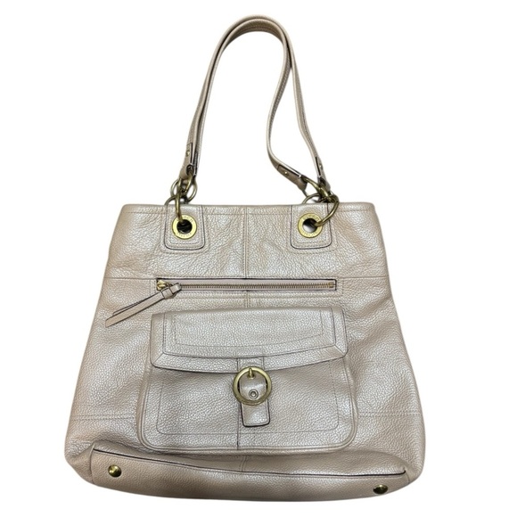 Coach Handbags - Vintage Authentic Coach Soho Womens Leather Double Handle Beige Shoulder Hangbag